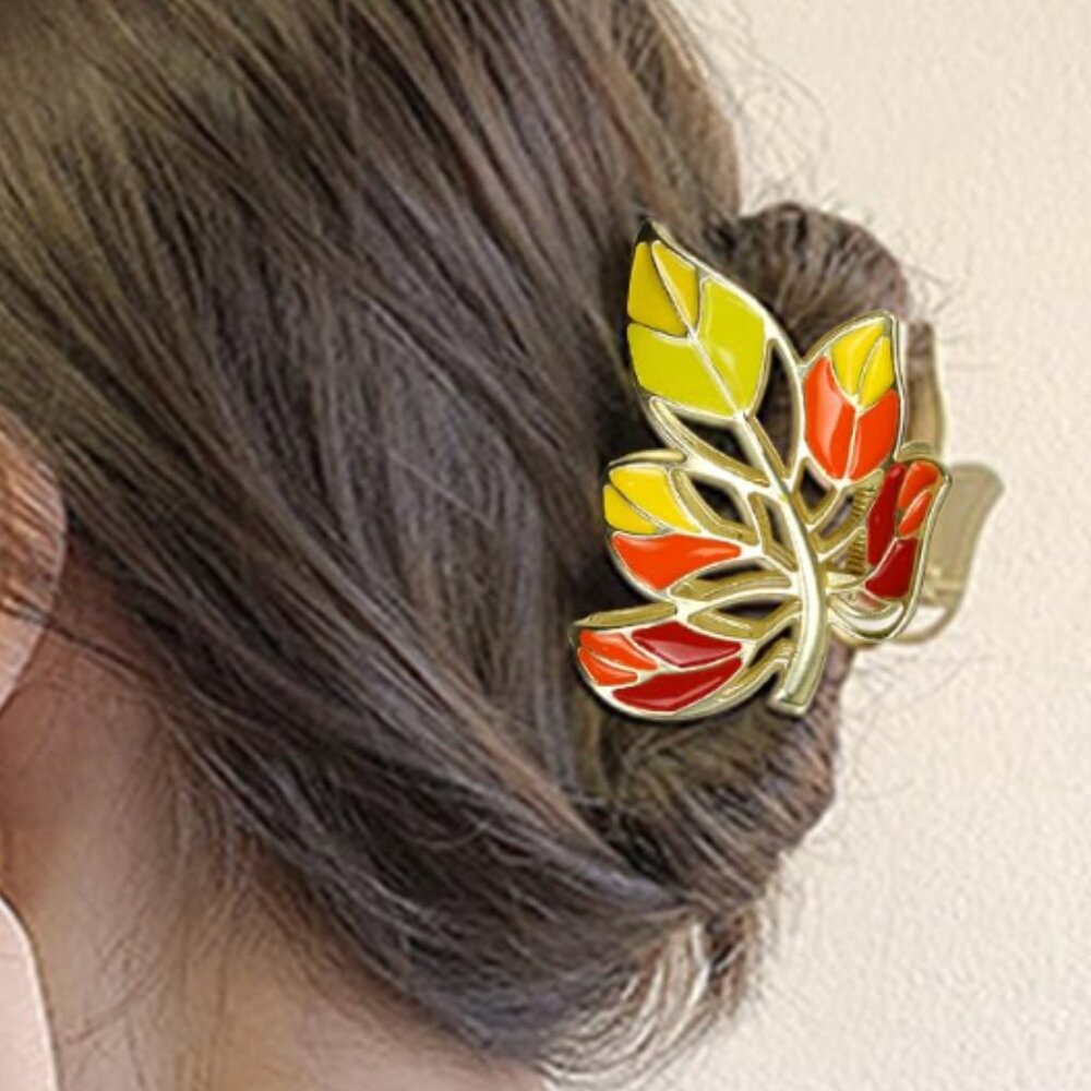 Leave Fall Elegant Hair Claw Clip